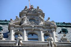09-4 New York Surrogates Court Roof Statues Representing Philosophy, Poetry, Childhood With Abram Stevens Hewitt And Philip Hone Below In New York Financial District.jpg